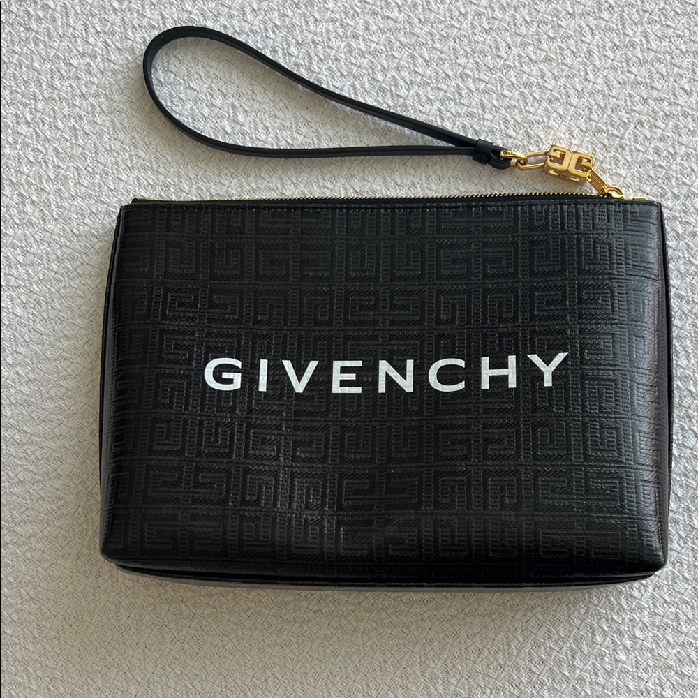Givenchy Black and Gold Wristlet